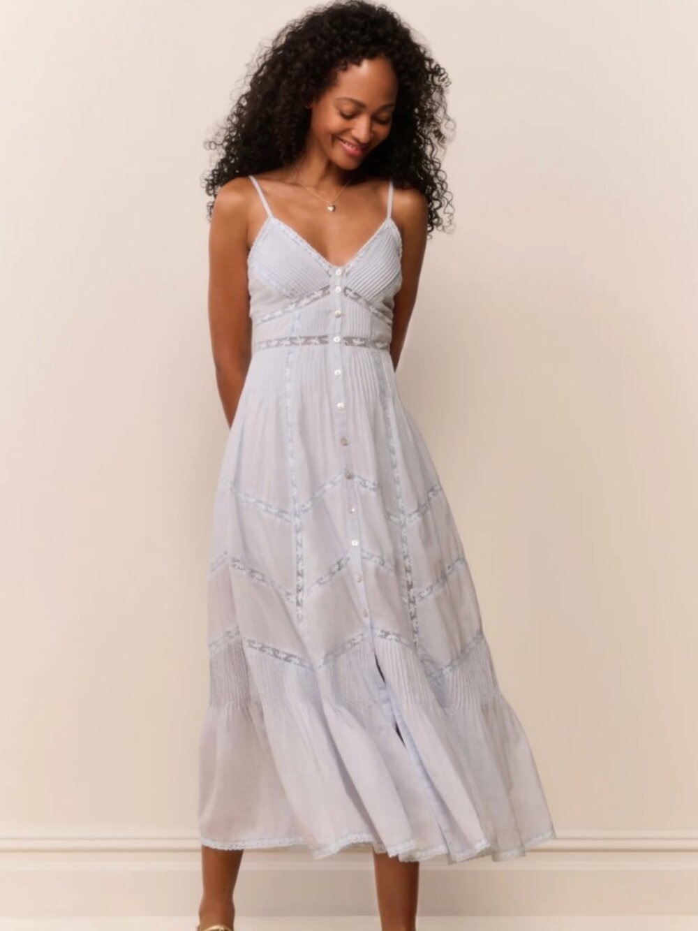 LoveShackFancy Esilda Heritage Cotton Midi Dress